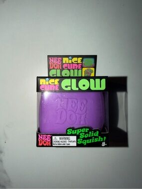 Needoh Nice Cube Glow Purple Super Solid Squish -